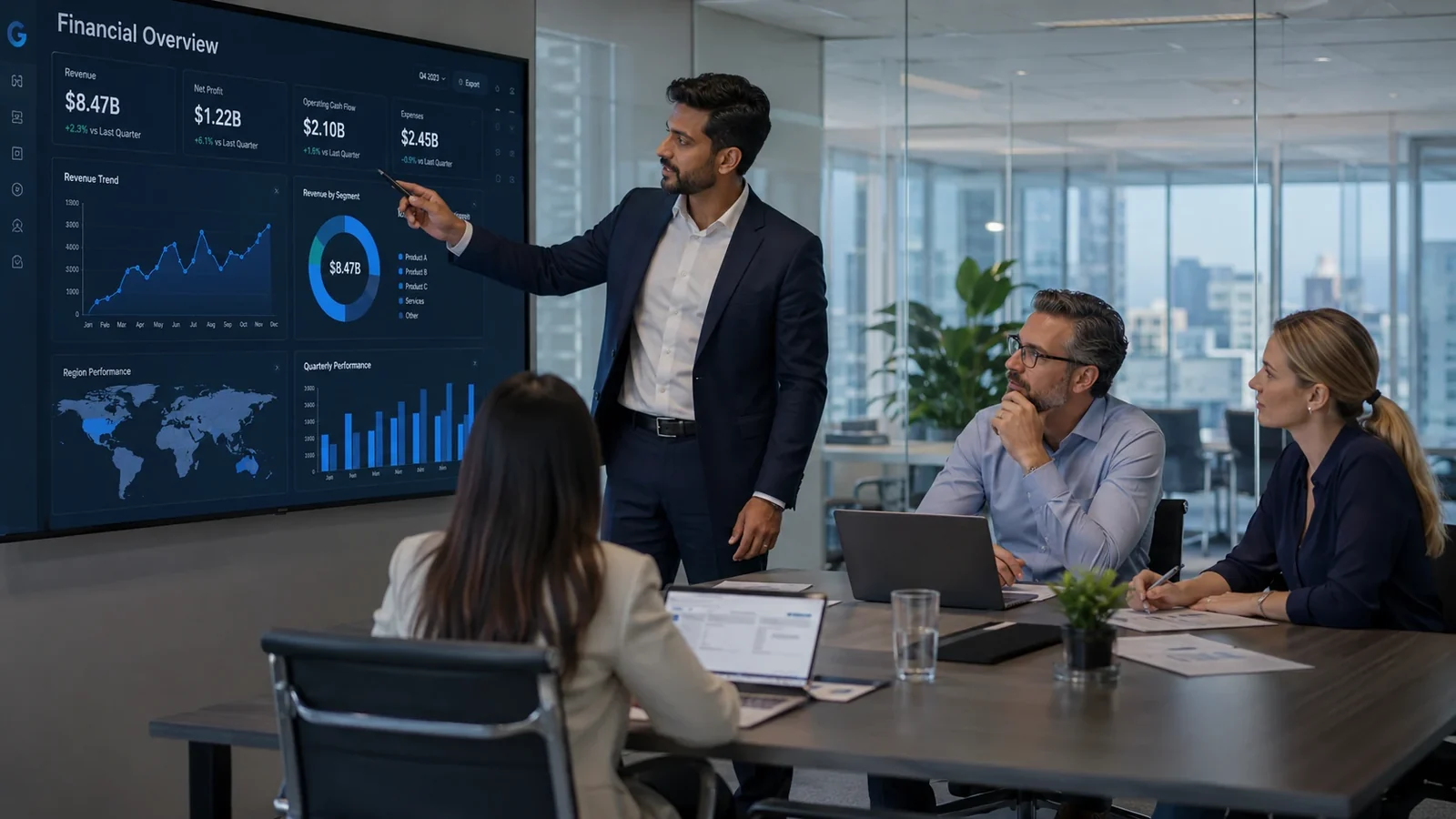 Business analytics and financial data visualization