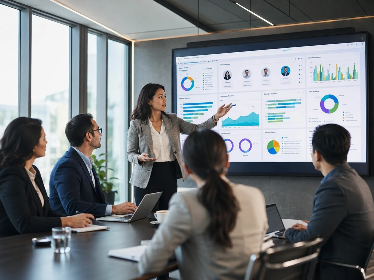 HR team presenting employee and talent dashboards